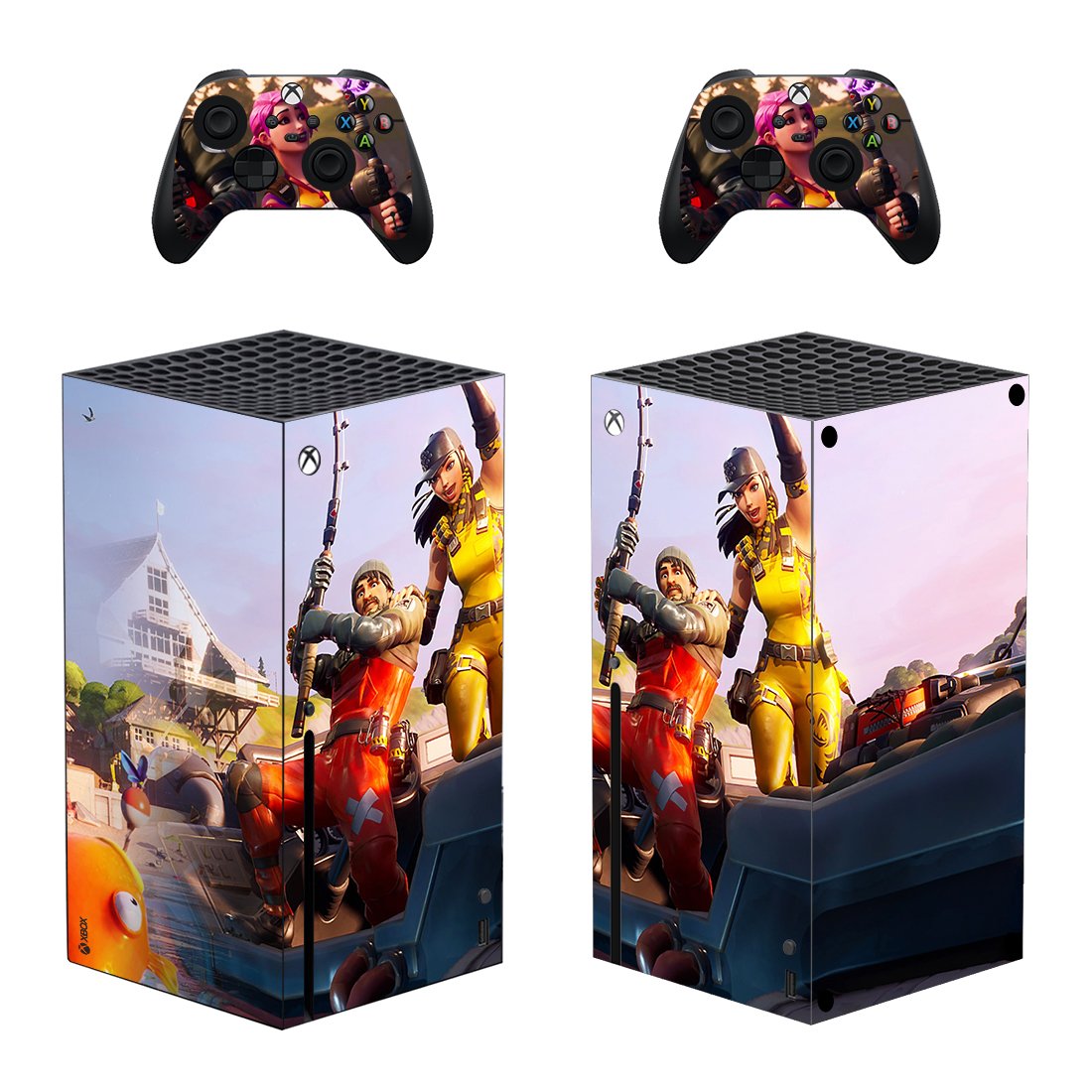 Fortnite decal skin for Xbox Series X Console & 2 Controllers