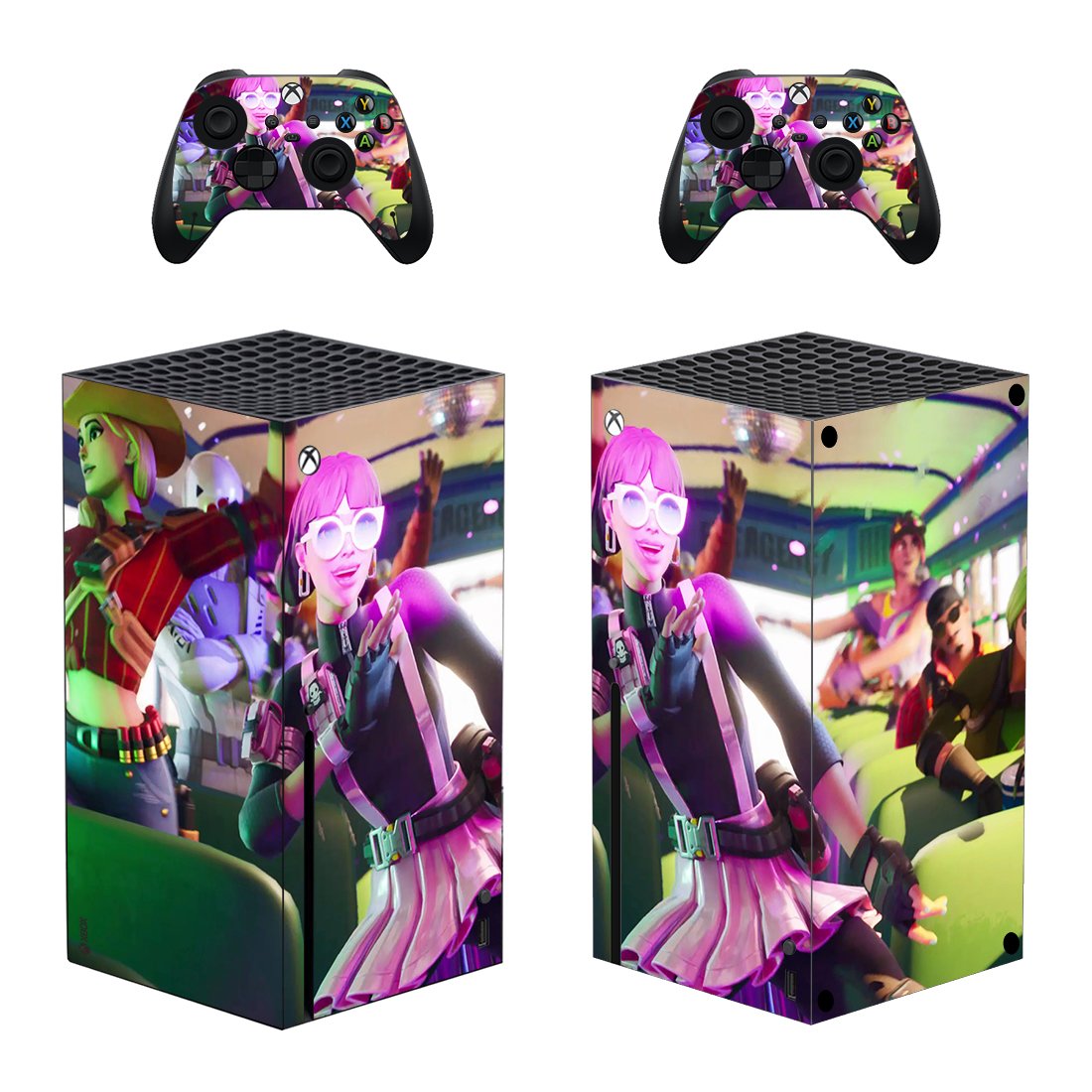Fortnite decal skin for Xbox Series X Console & 2 Controllers