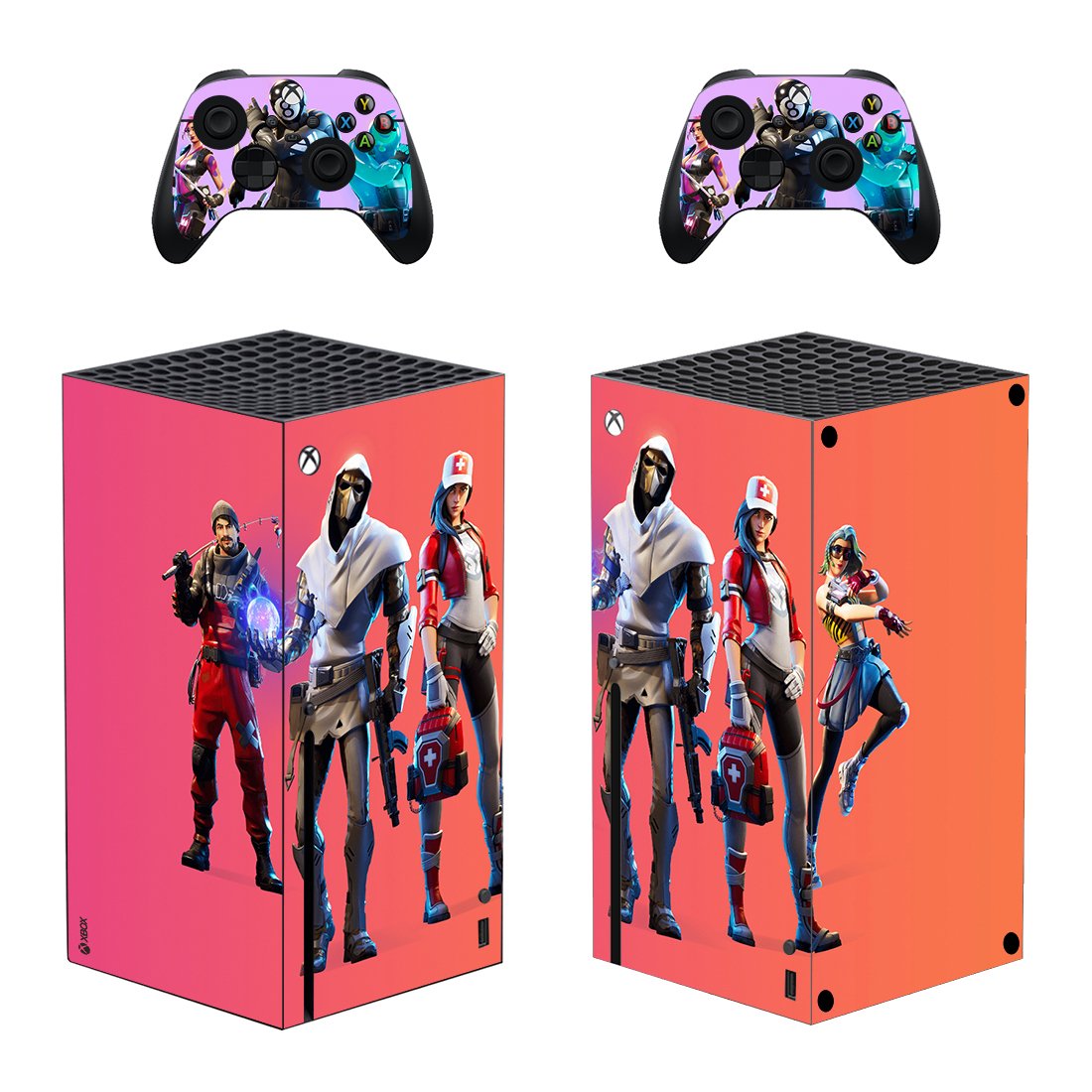 Fortnite decal skin for Xbox Series X Console & 2 Controllers