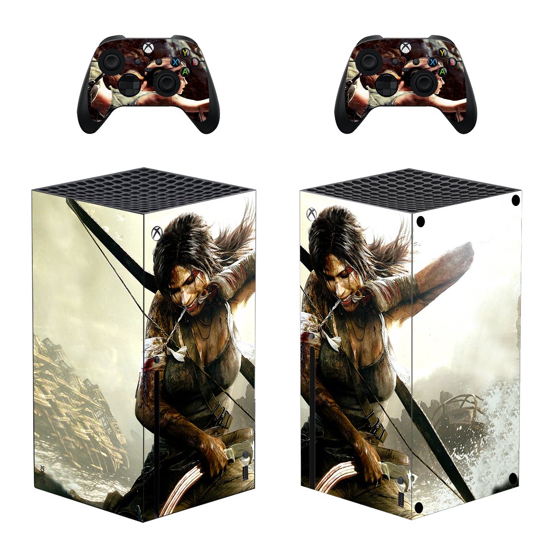Shadow of the Tomb Raider decal skin for Xbox Series X Console & 2 Controllers