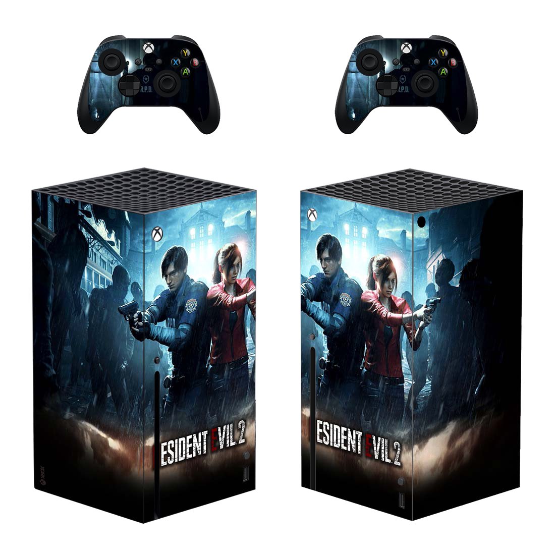 Resident Evil 2 decal skin for Xbox Series X Console & 2 Controllers