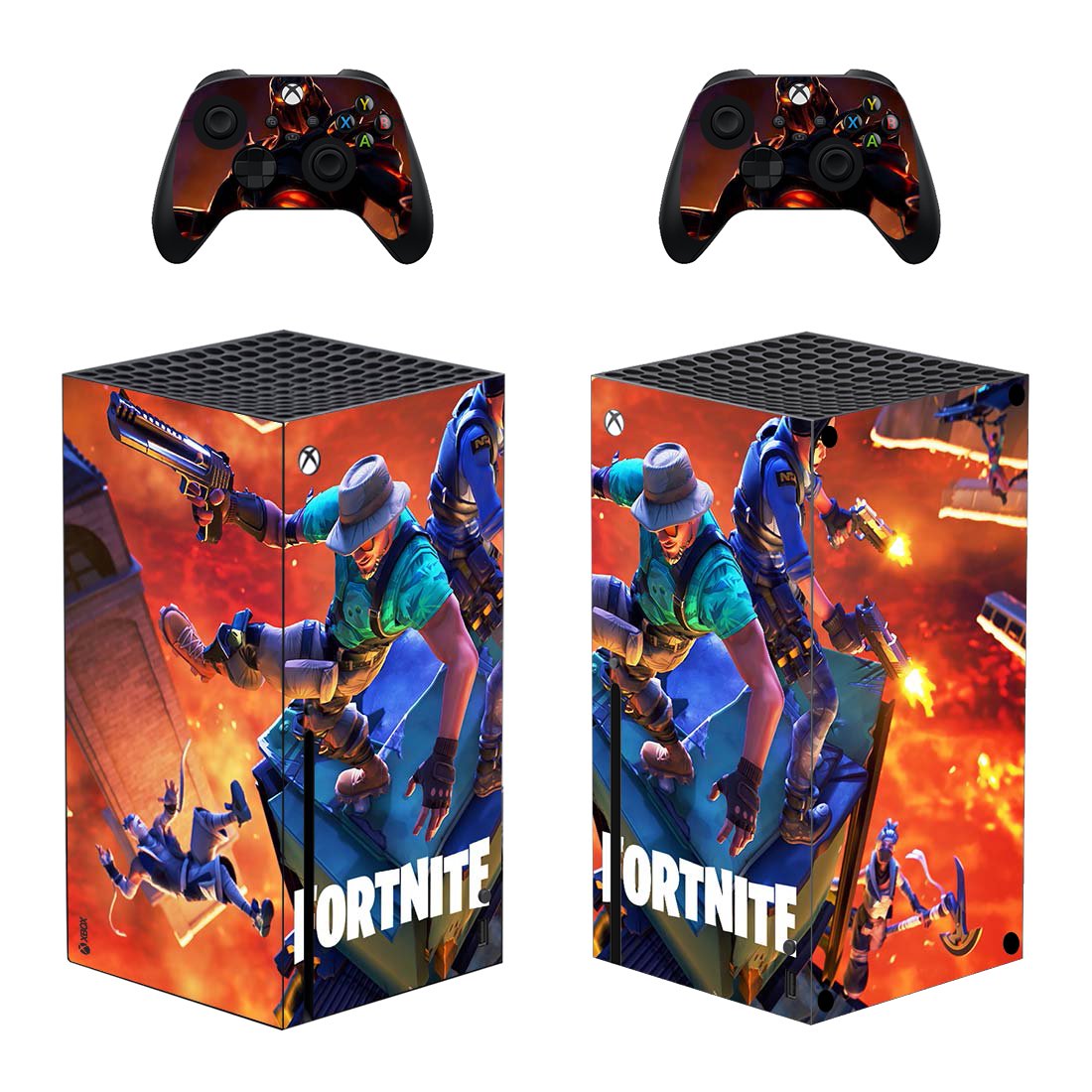 Fortnite decal skin for Xbox Series X Console & 2 Controllers
