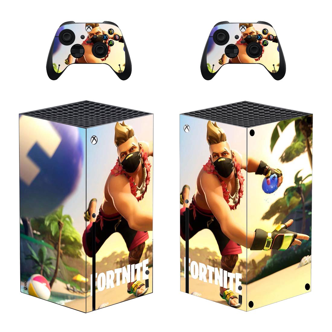 Fortnite decal skin for Xbox Series X Console & 2 Controllers