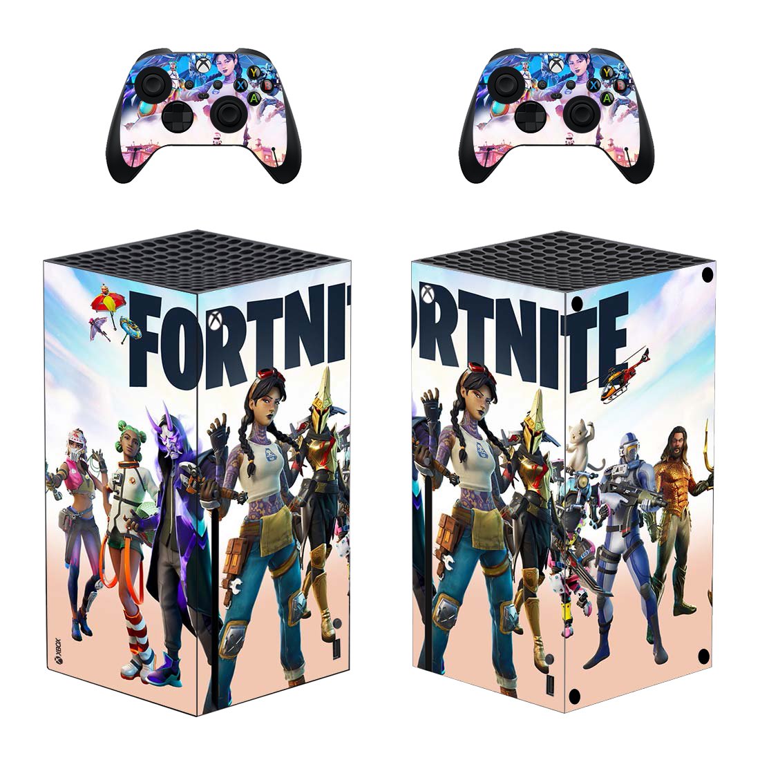 Fortnite decal skin for Xbox Series X Console & 2 Controllers
