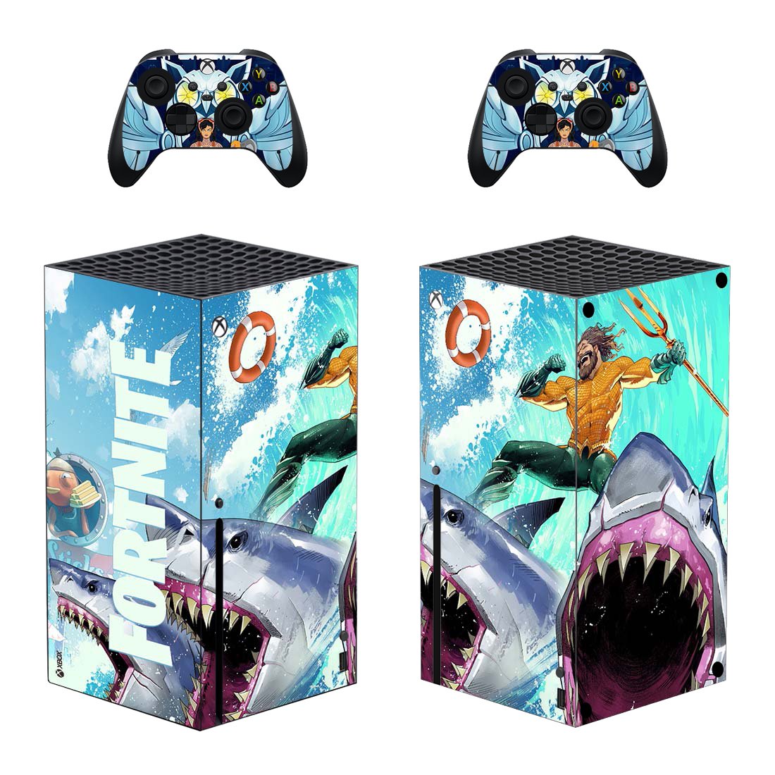 Fortnite decal skin for Xbox Series X Console & 2 Controllers