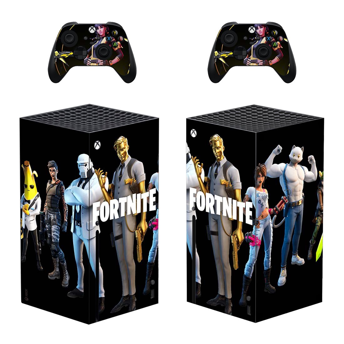Fortnite decal skin for Xbox Series X Console & 2 Controllers