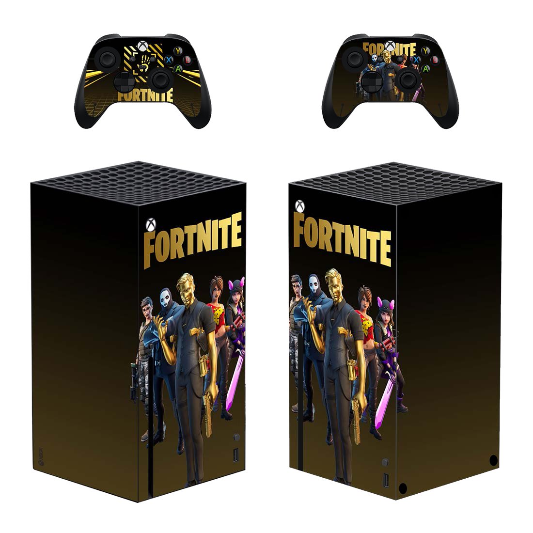 Fortnite decal skin for Xbox Series X Console & 2 Controllers