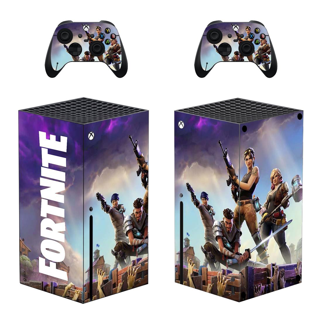 Fortnite decal skin for Xbox Series X Console & 2 Controllers