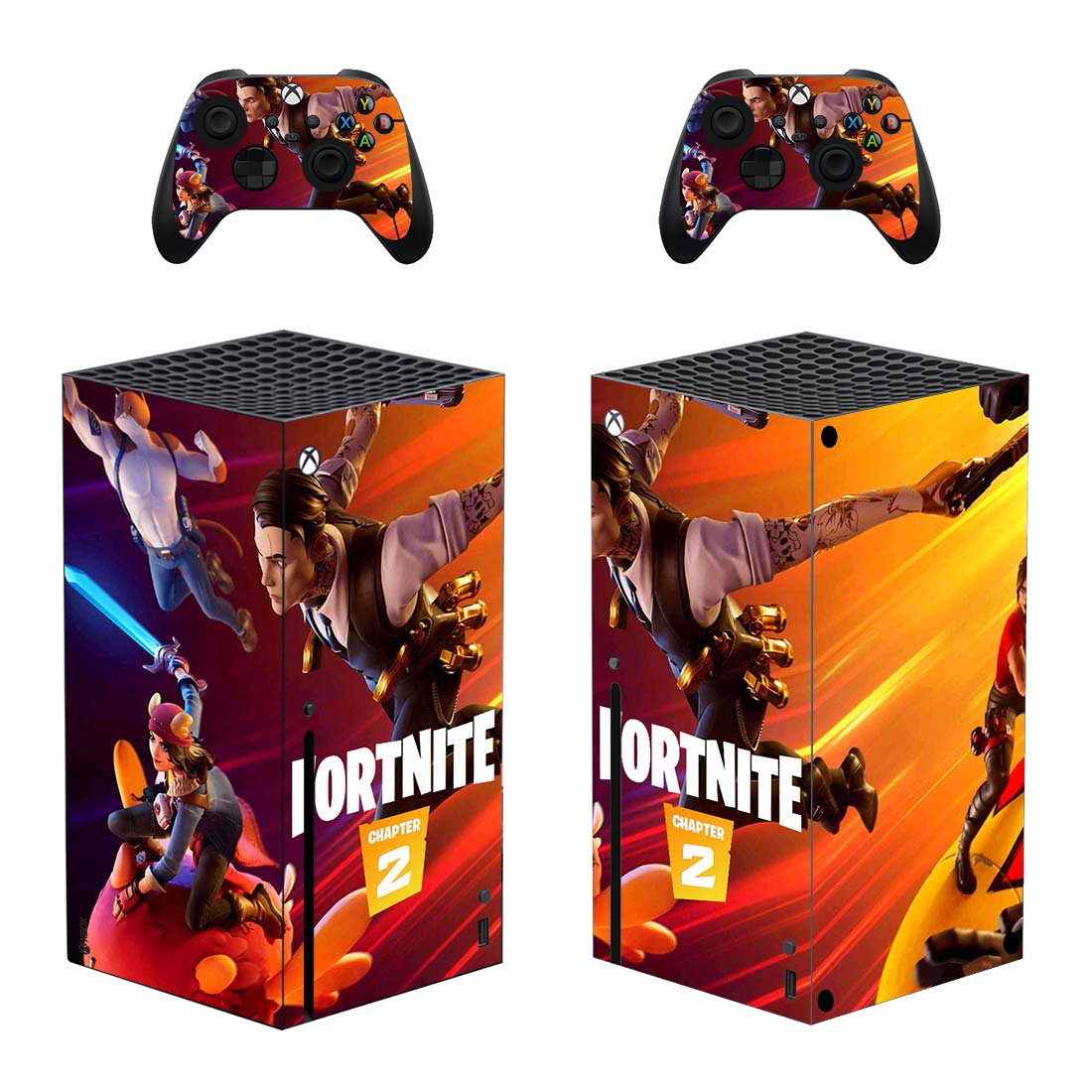 Fortnite decal skin for Xbox Series X Console & 2 Controllers