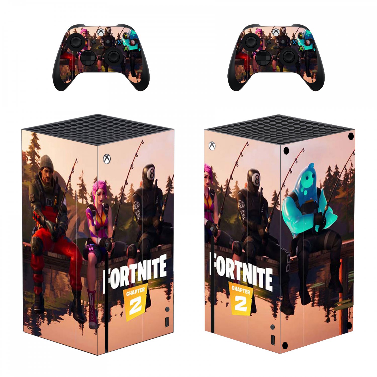 Fortnite decal skin for Xbox Series X Console & 2 Controllers