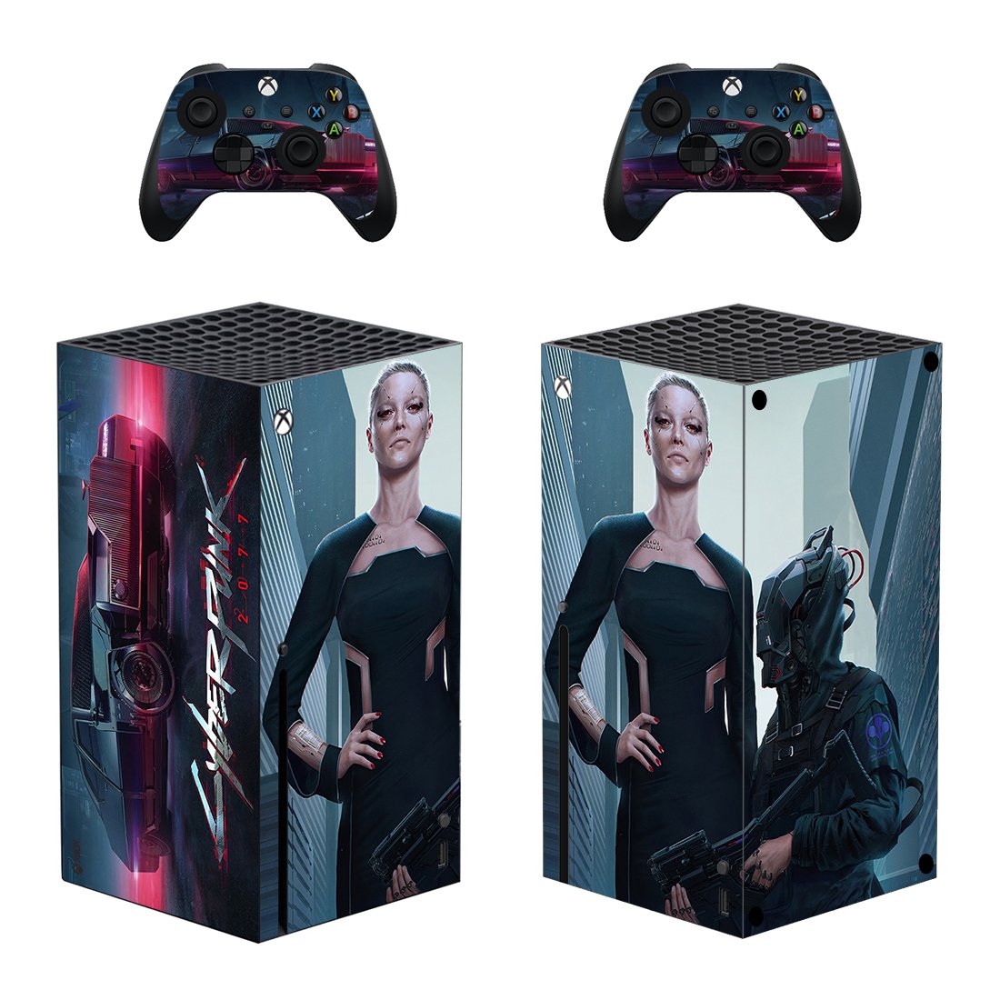 Cyberpunk 2077 decal skin for Xbox Series X Console & 2 Controllers