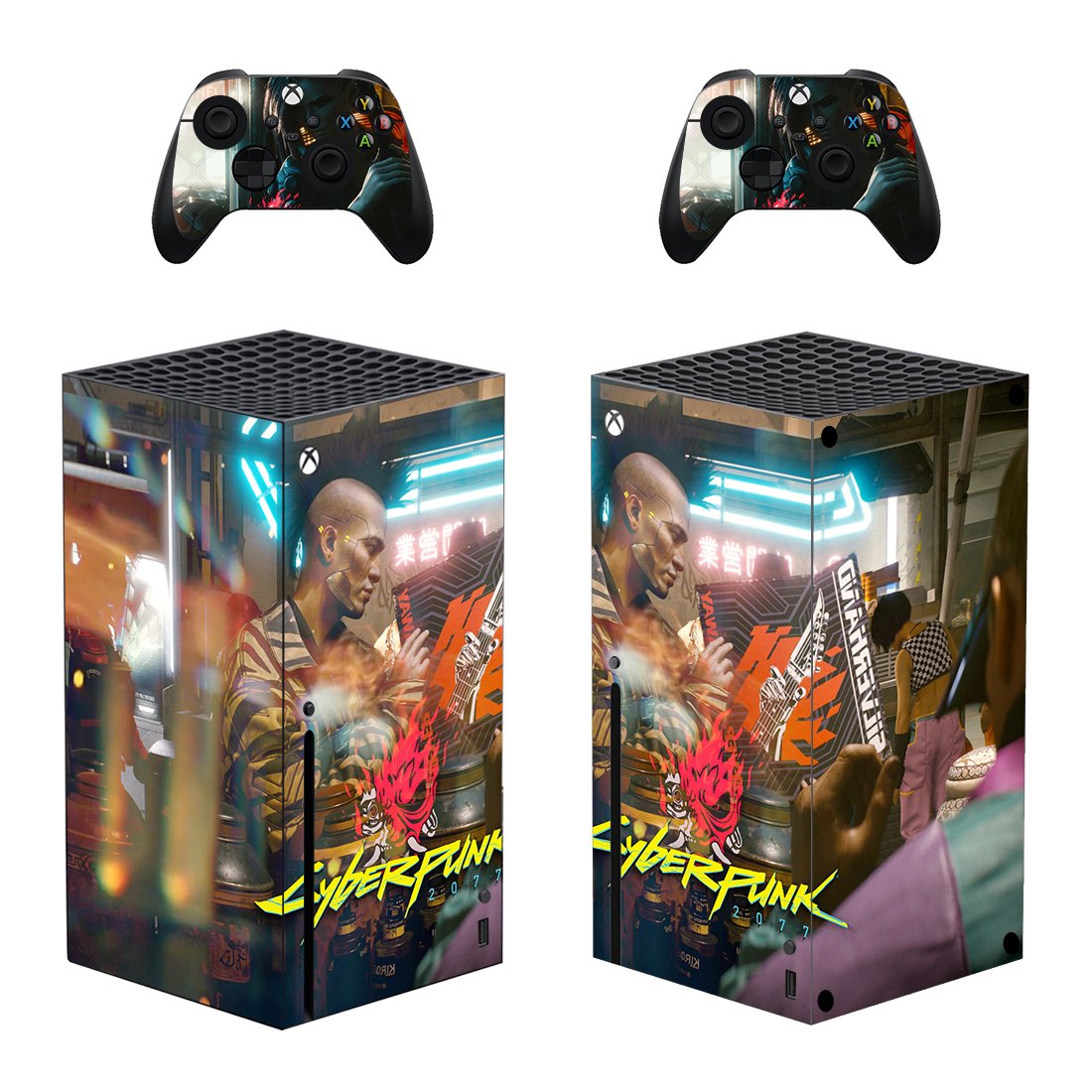 Cyberpunk 2077 decal skin for Xbox Series X Console & 2 Controllers
