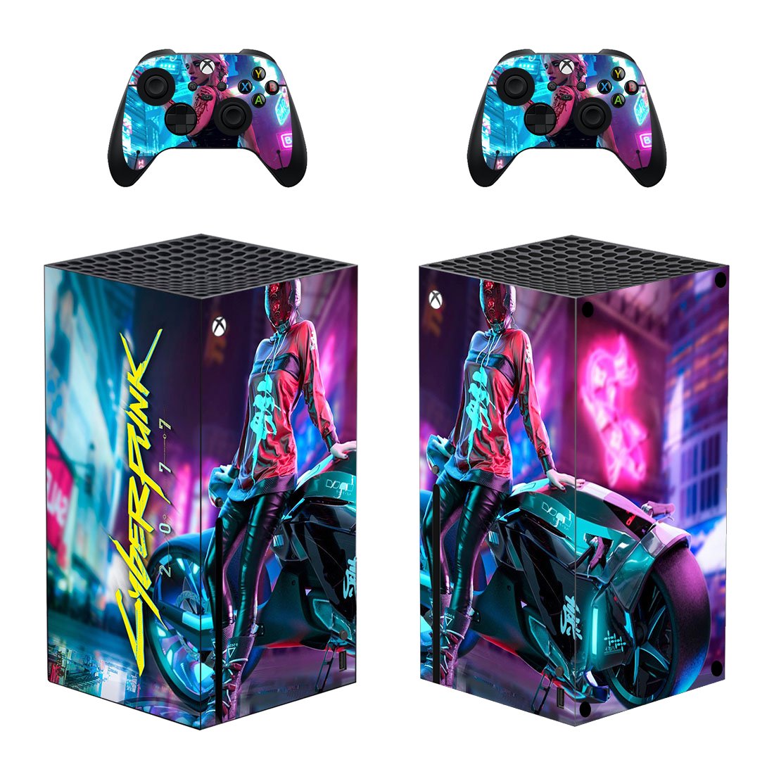 Cyberpunk 2077 decal skin for Xbox Series X Console & 2 Controllers