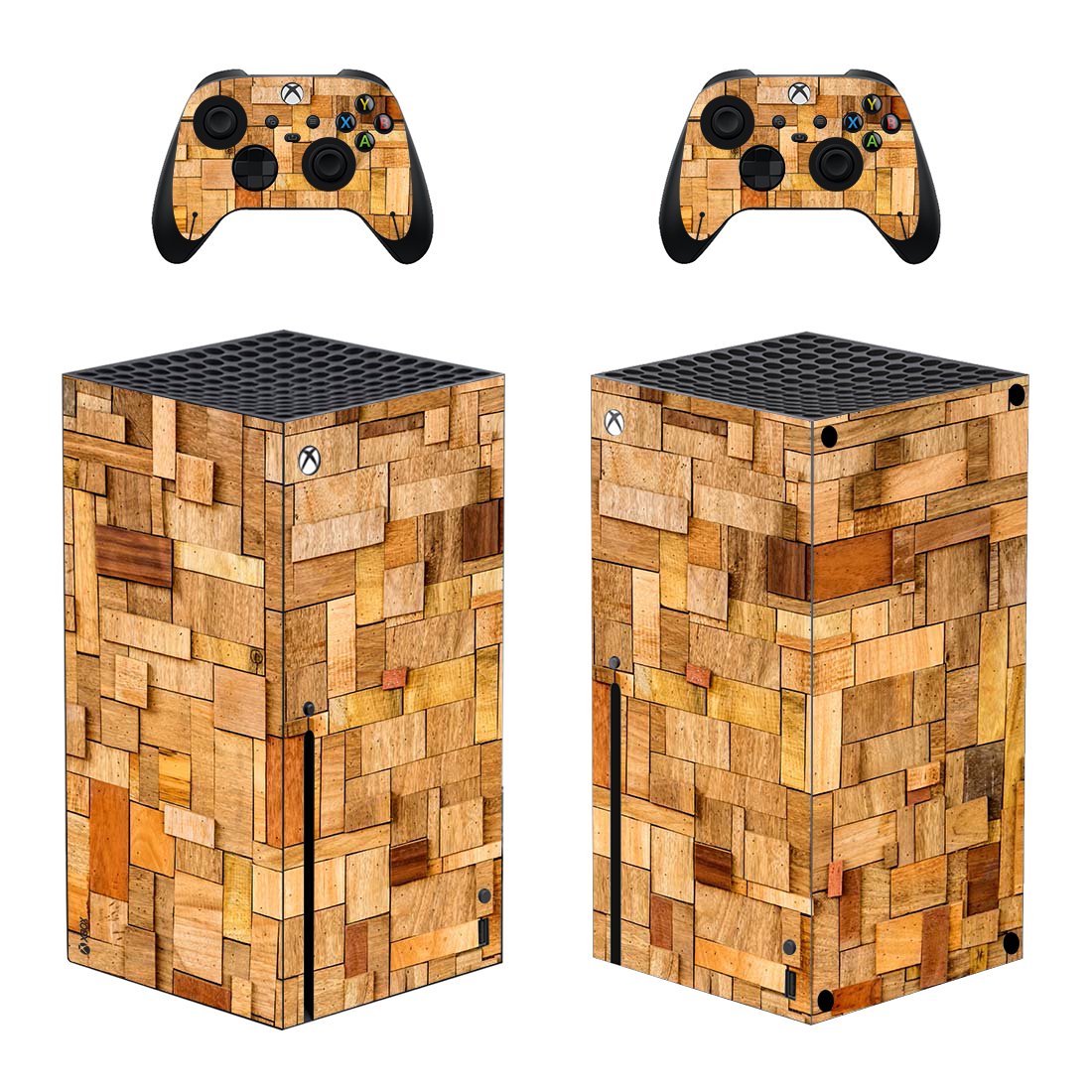 Wood Board decal skin for Xbox Series X Console & 2 Controllers