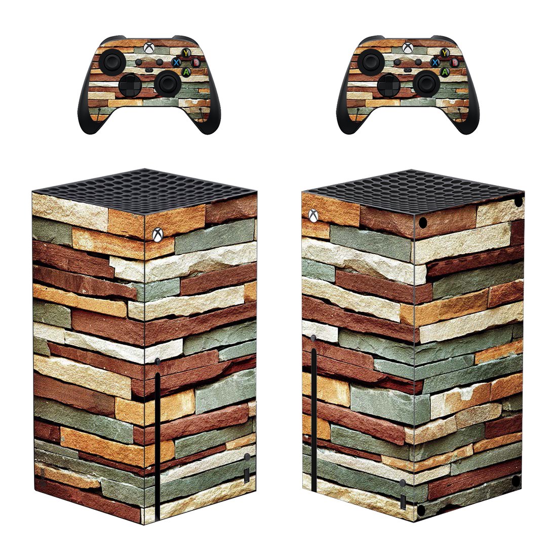 Bricks Texture decal skin for Xbox Series X Console & 2 Controllers