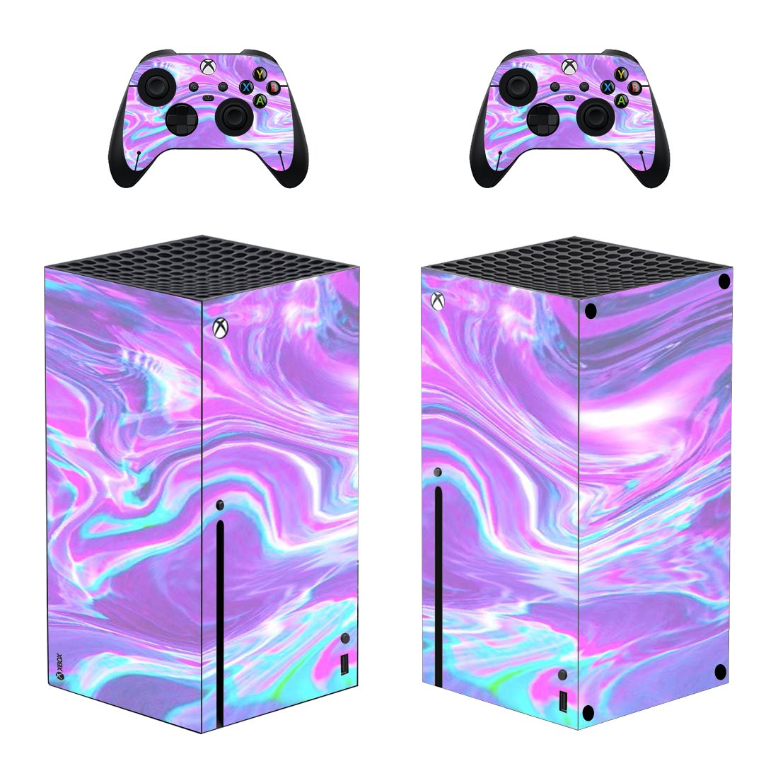 Digital Texture decal skin for Xbox Series X Console & 2 Controllers