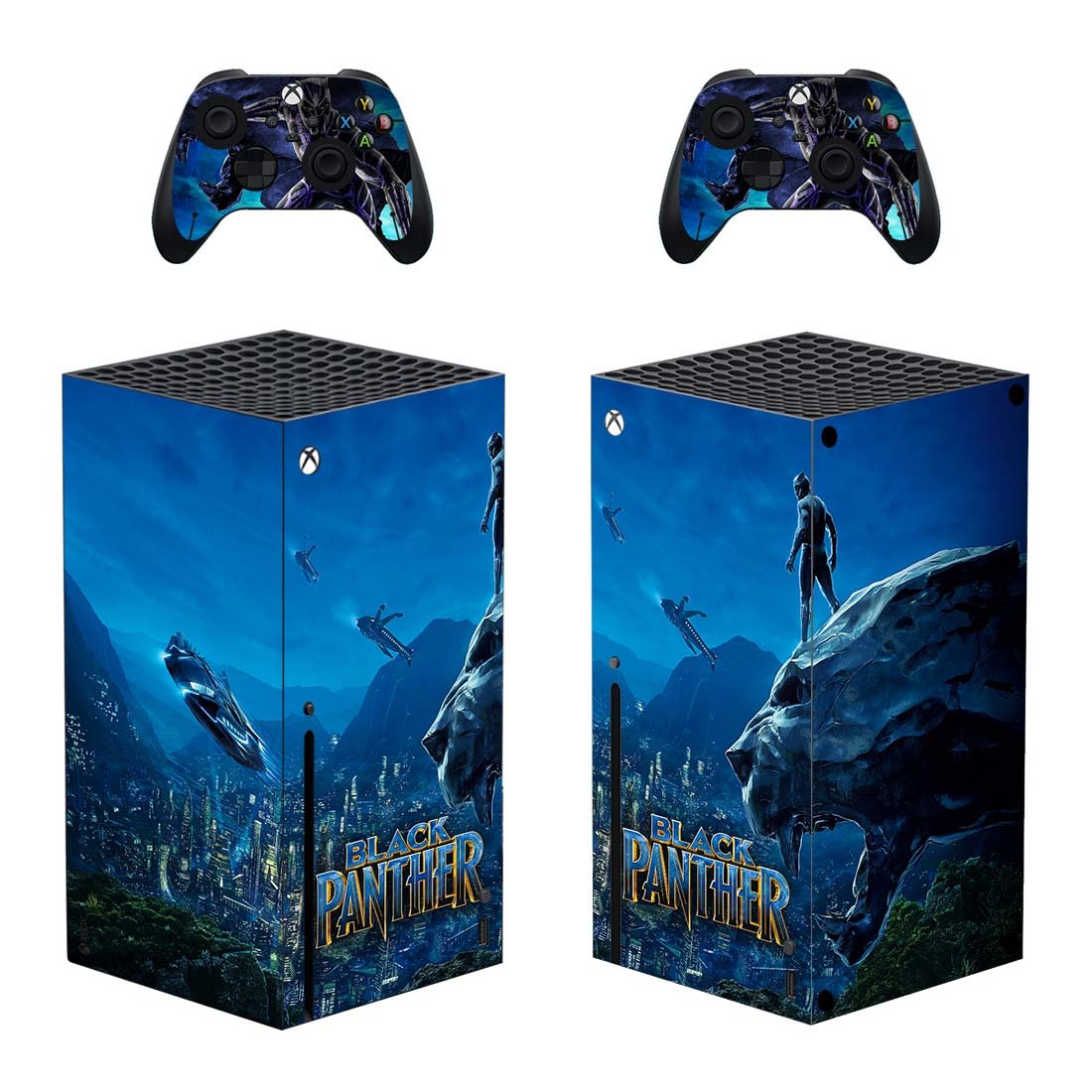 Black Panther decal skin for Xbox Series X Console & 2 Controllers