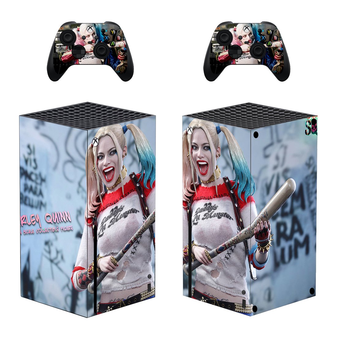 Harley Quinn decal skin for Xbox Series X Console & 2 Controllers