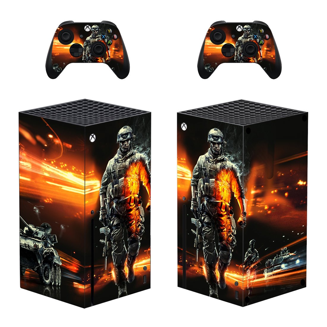 Battlefield decal skin for Xbox Series X Console & 2 Controllers