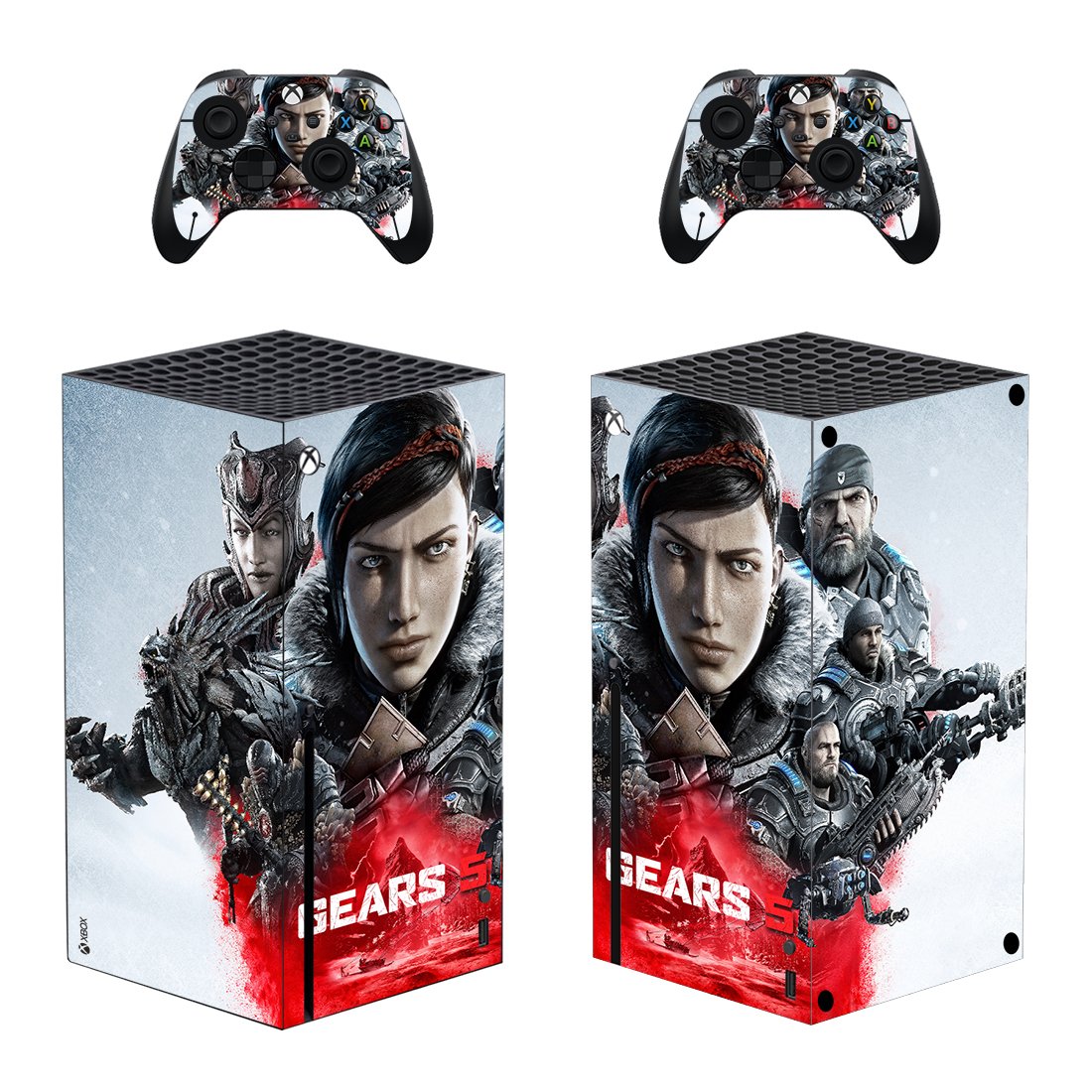 Gears 5 decal skin for Xbox Series X Console & 2 Controllers