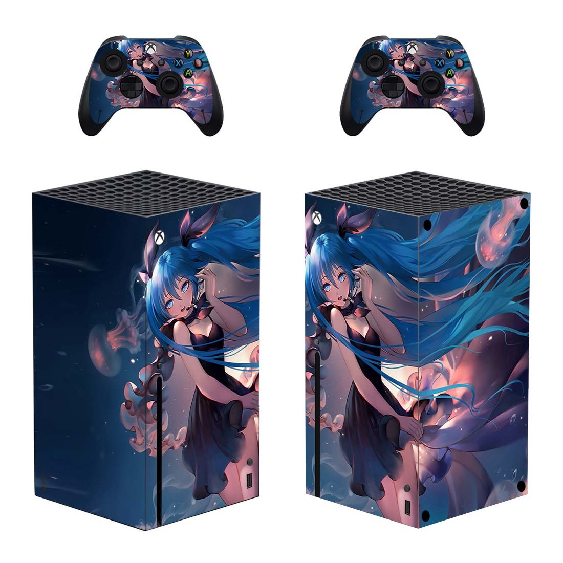 Hatsune Miku decal skin for Xbox Series X Console & 2 Controllers