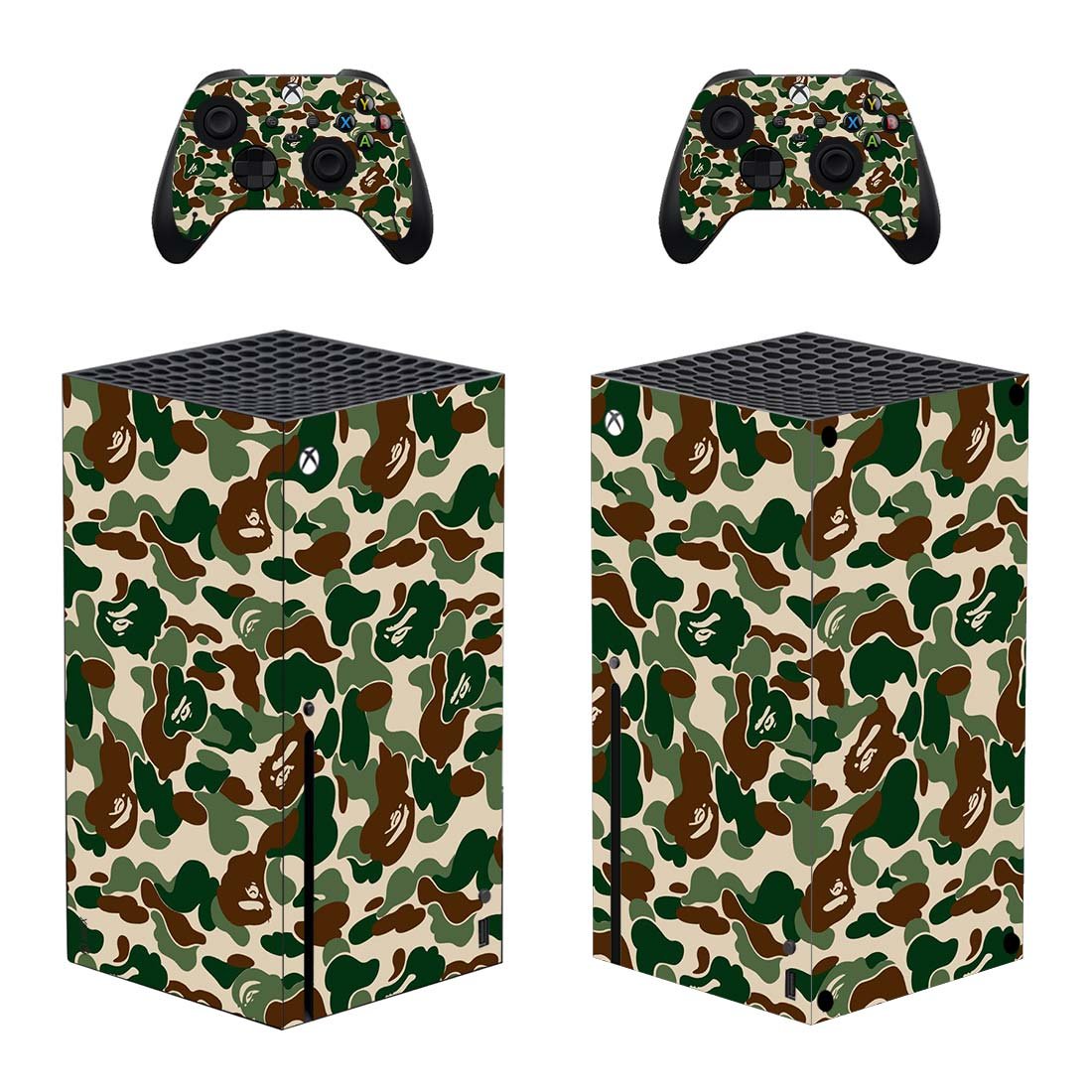 Camouflage decal skin for Xbox Series X Console & 2 Controllers