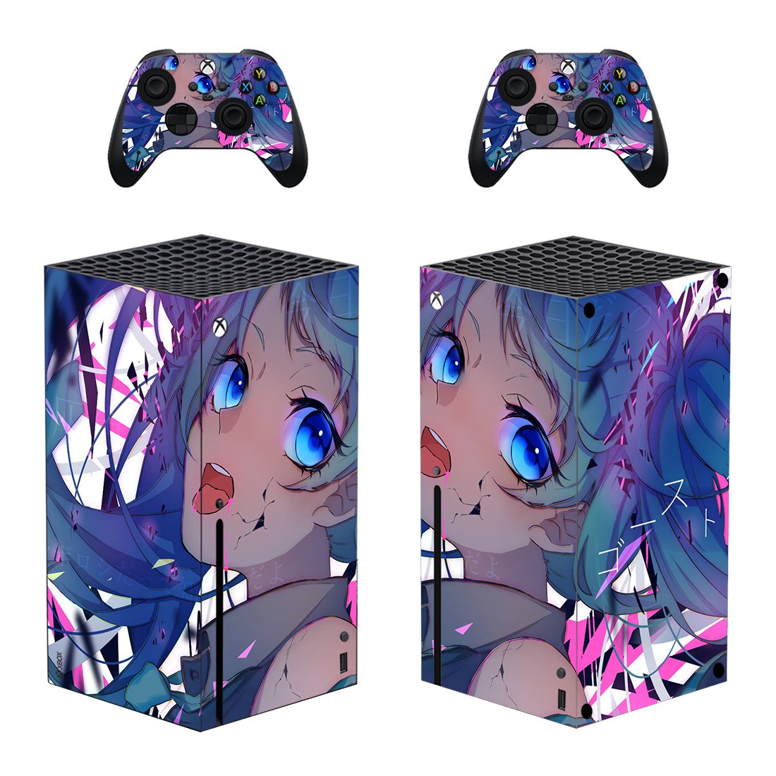 Anime decal skin for Xbox Series X Console & 2 Controllers