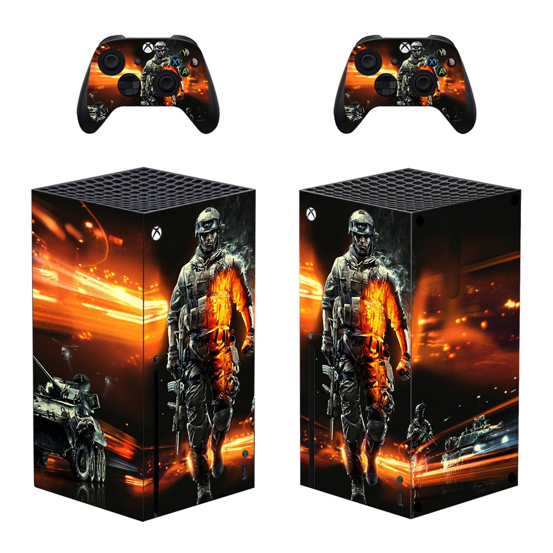 Battlefield decal skin for Xbox Series X Console & 2 Controllers