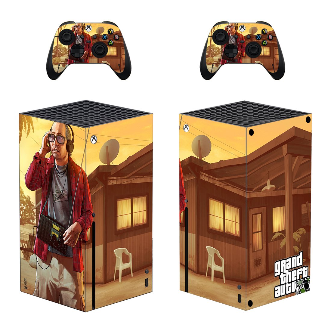 Grand Theft Auto 5 decal skin for Xbox Series X Console & 2 Controllers