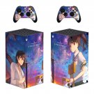 Anime Suzume decal skin for Xbox Series X Console & 2 Controllers