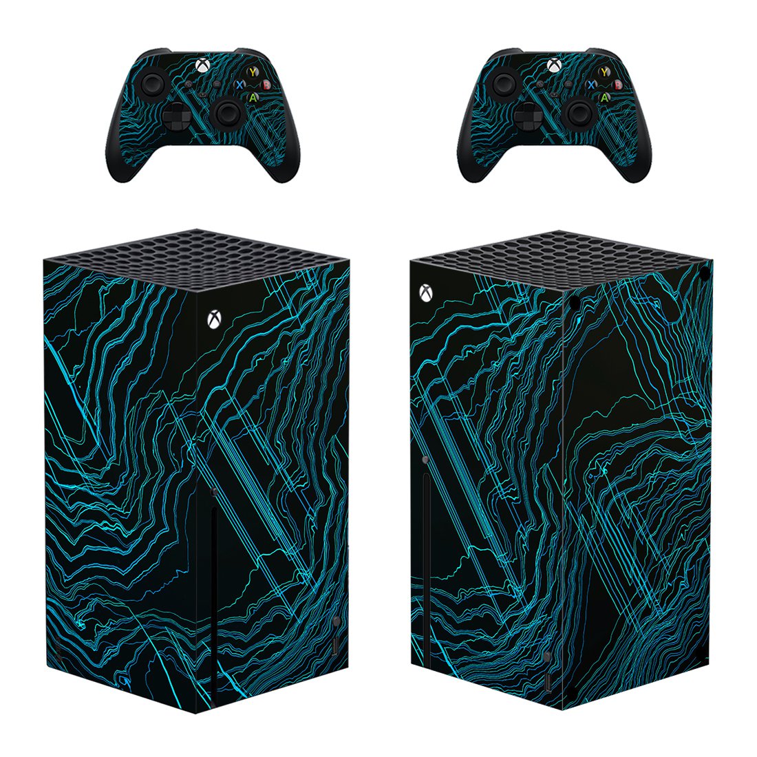 Digital Texture decal skin for Xbox Series X Console & 2 Controllers