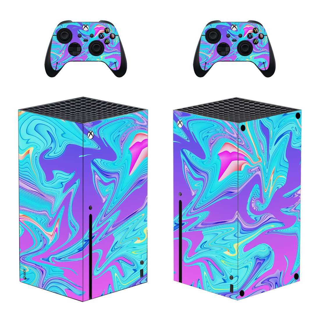 Digital texture decal skin for Xbox Series X Console & 2 Controllers