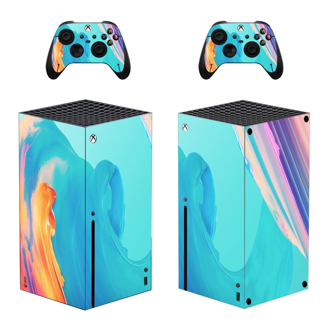 Digital Texture decal skin for Xbox Series X Console & 2 Controllers