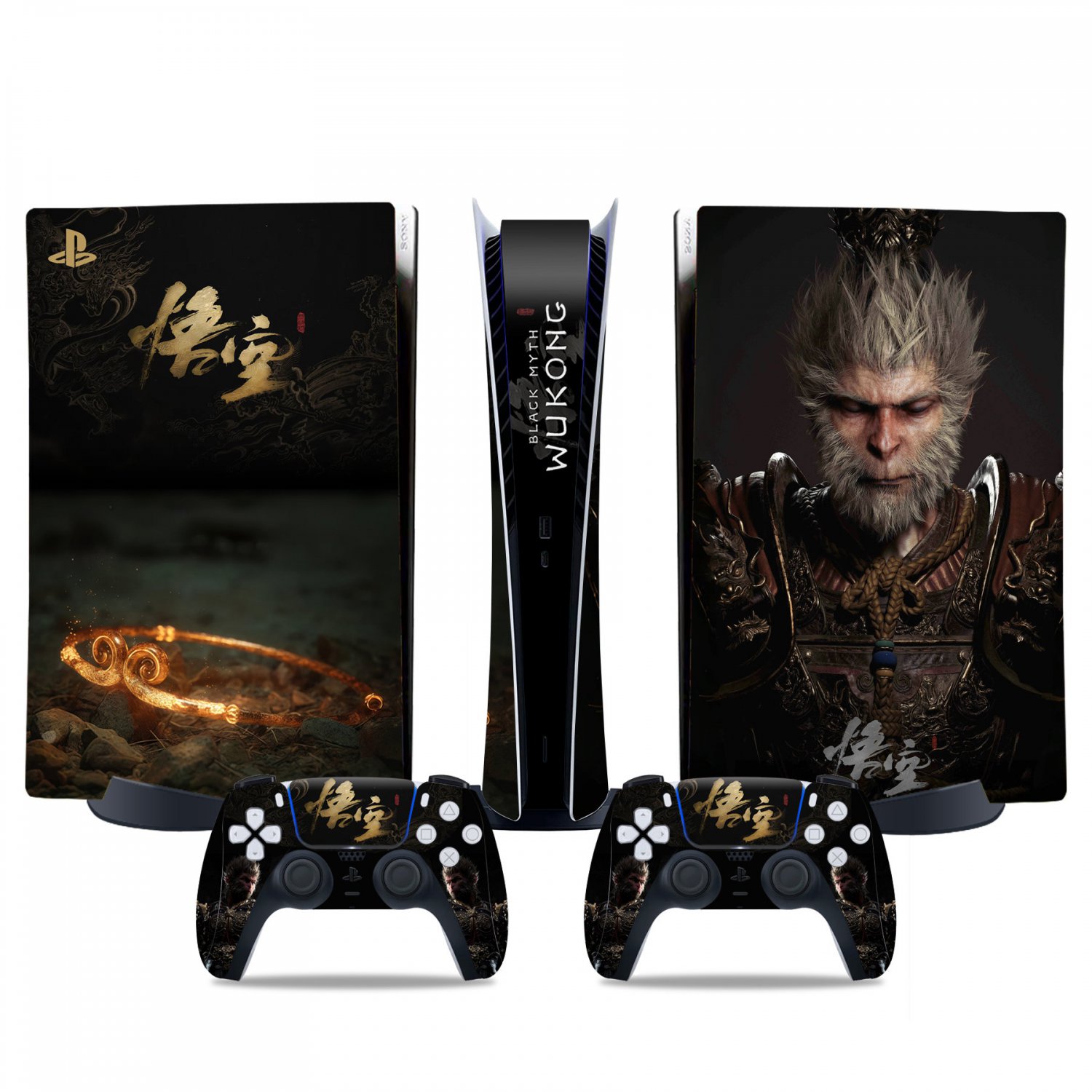 Black Myth Wukong decal skin for PS5 digital Console & 2 Controllers