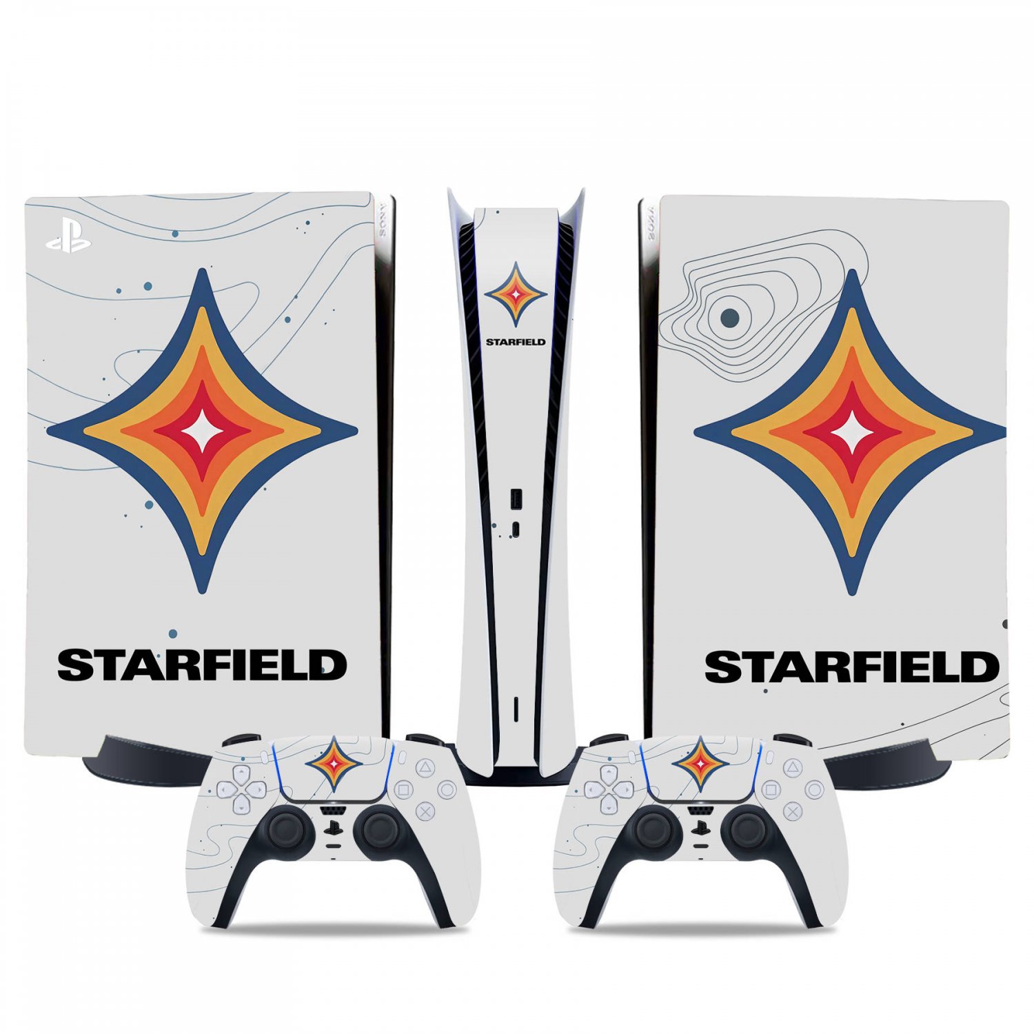 Star Field decal skin for PS5 digital Console & 2 Controllers