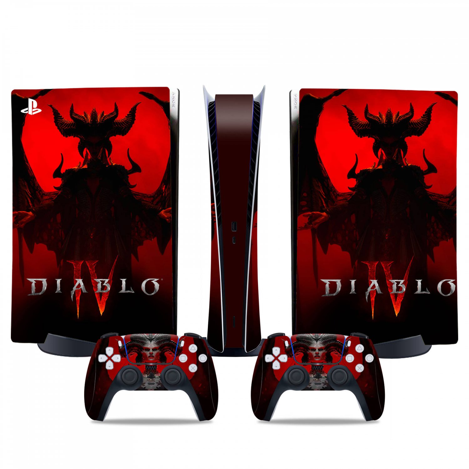Diablo 4 decal skin for PS5 digital Console & 2 Controllers