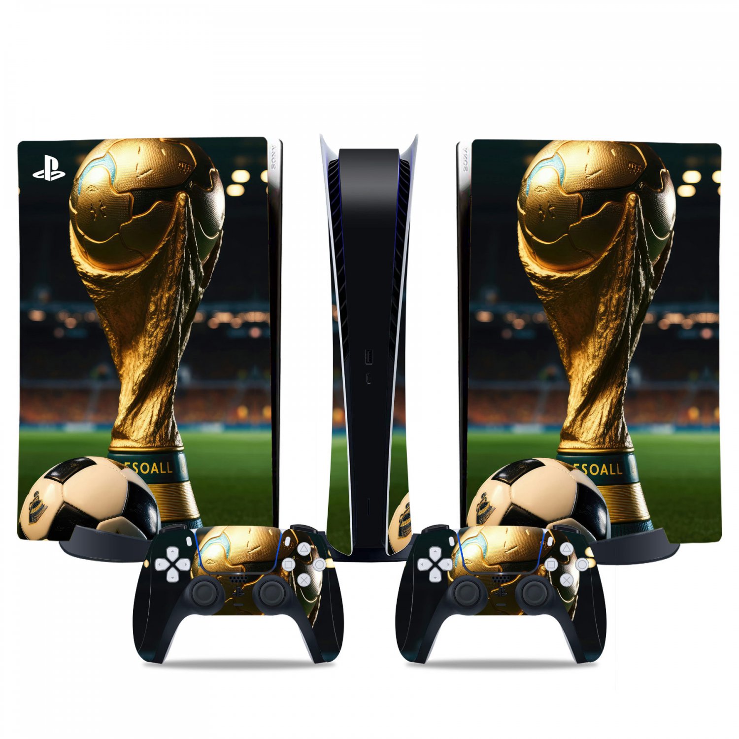 Golden Ball Cup decal skin for PS5 digital Console & 2 Controllers