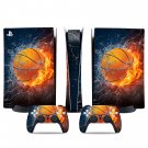 Fire Basketball decal skin for PS5 digital Console & 2 Controllers