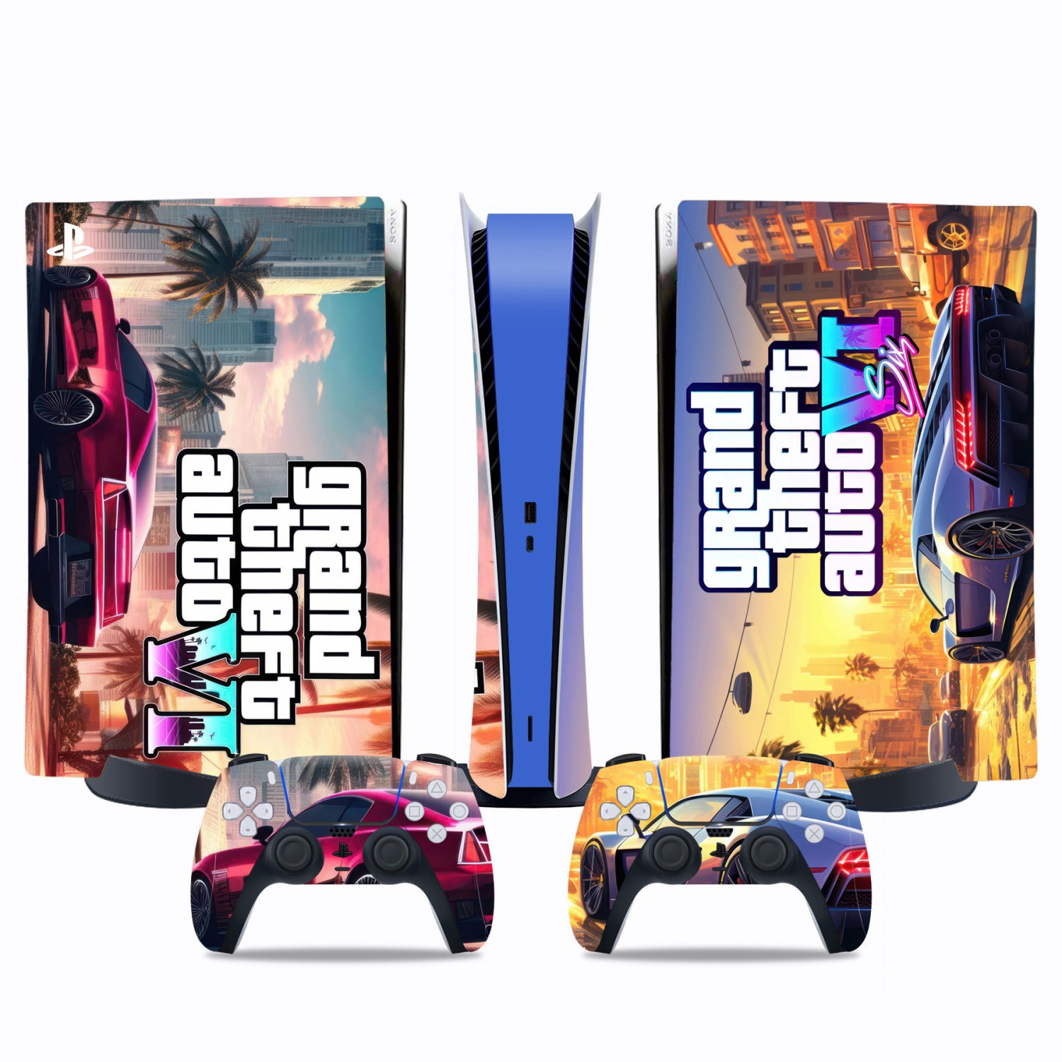 Grand Theft Auto 6 decal skin for PS5 digital Console & 2 Controllers