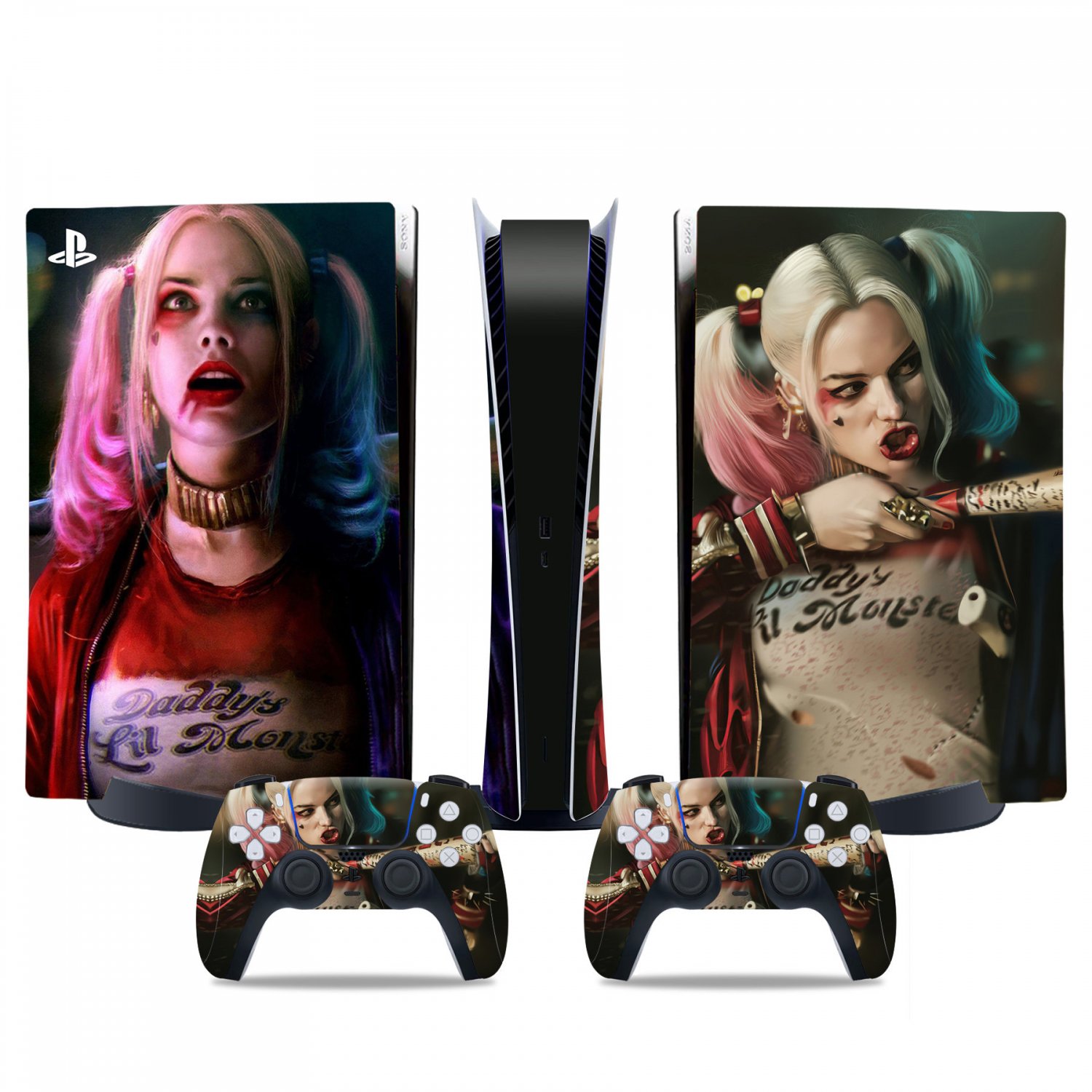 Harley Quinn decal skin for PS5 digital Console & 2 Controllers