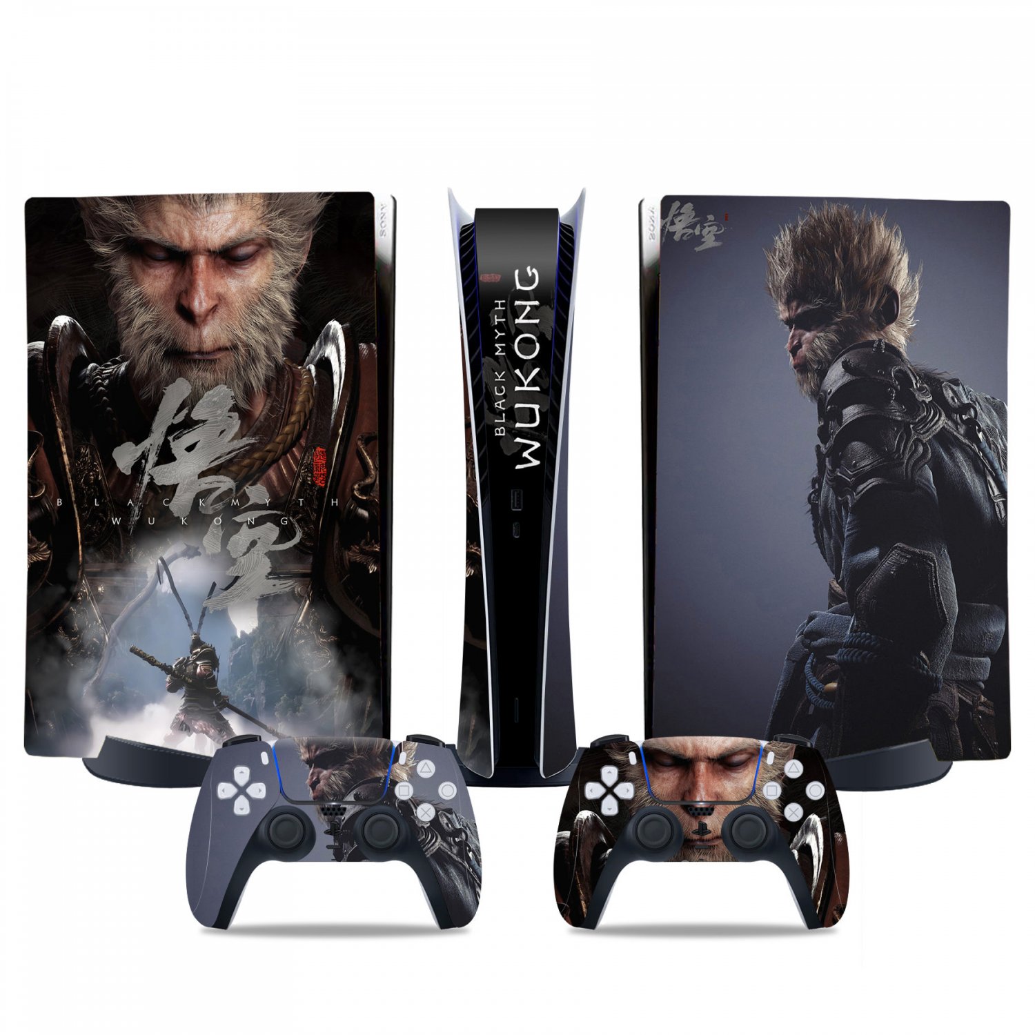 Black Myth Wukong decal skin for PS5 digital Console & 2 Controllers