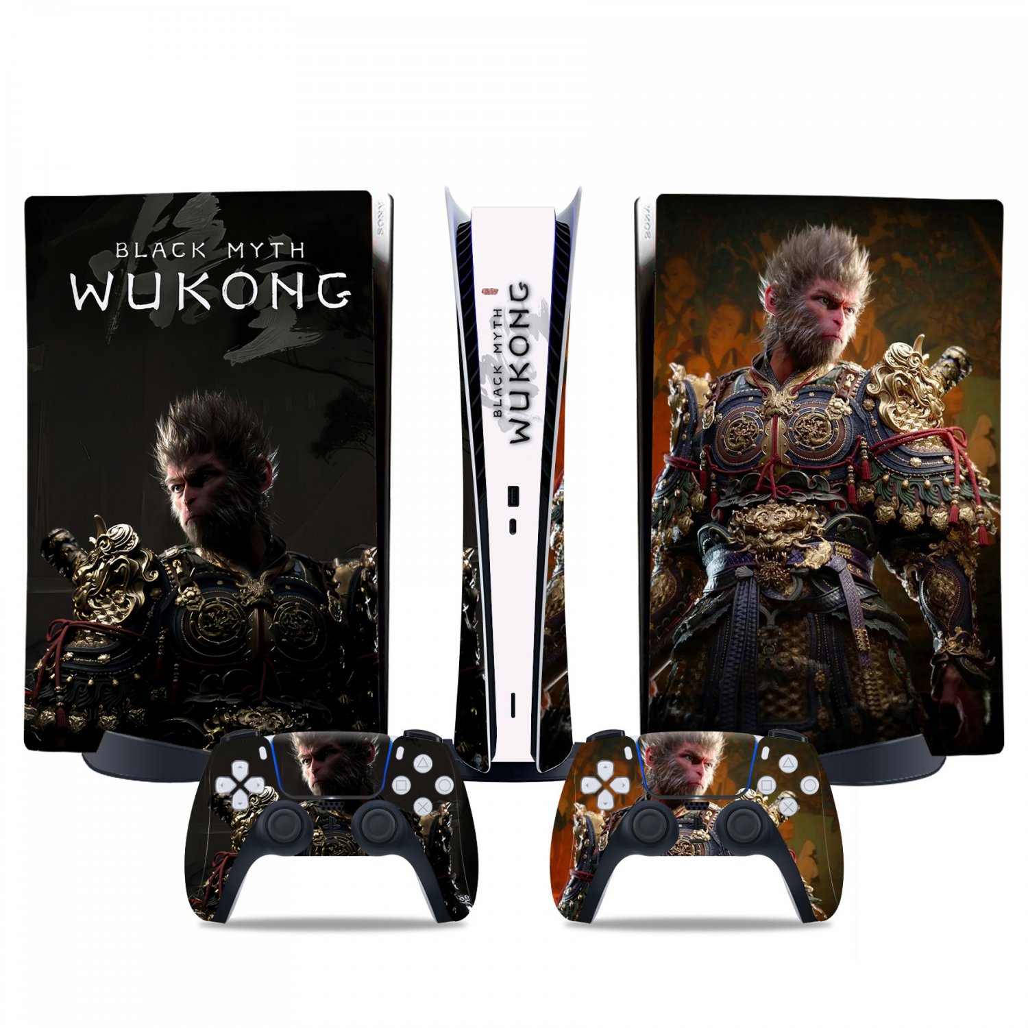 Black Myth Wukong decal skin for PS5 digital Console & 2 Controllers