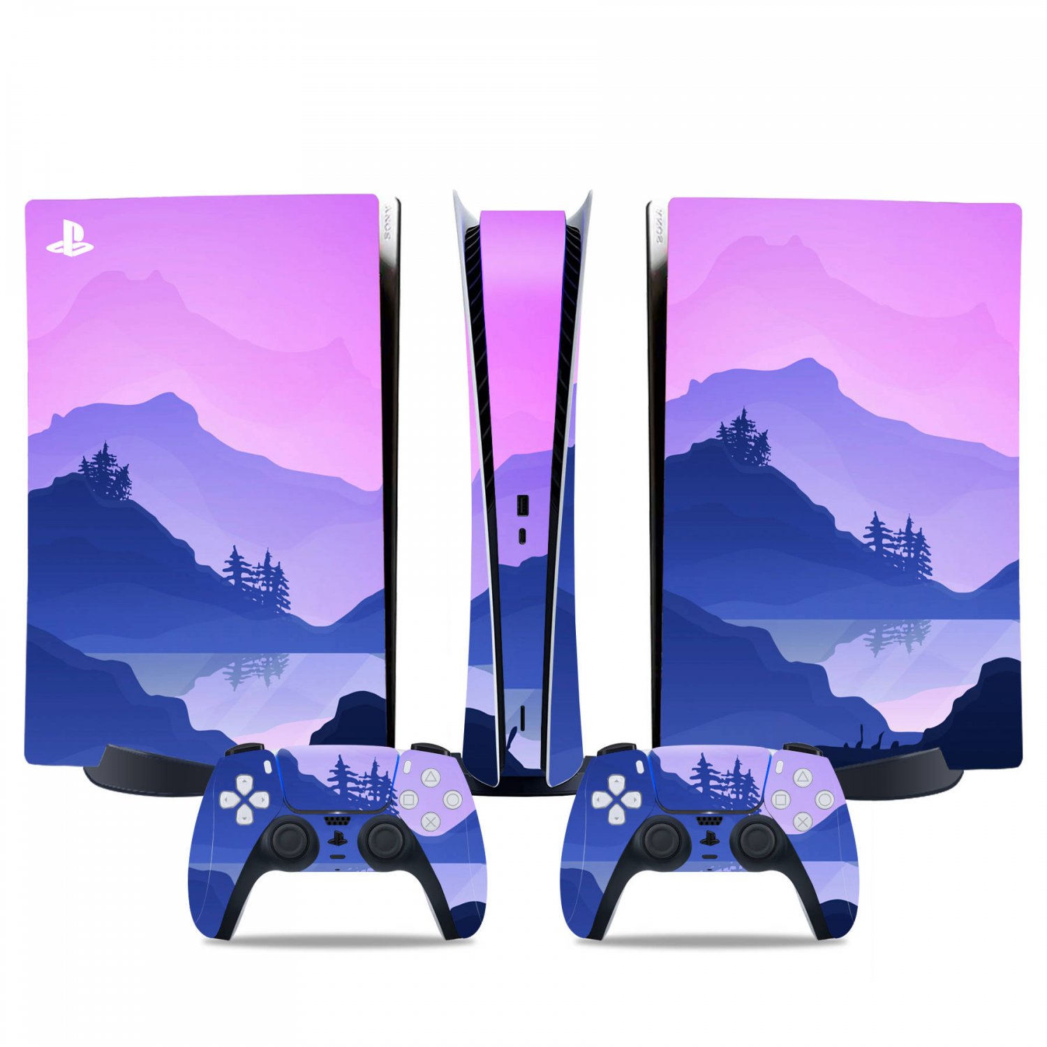 Mountains decal skin for PS5 digital Console & 2 Controllers