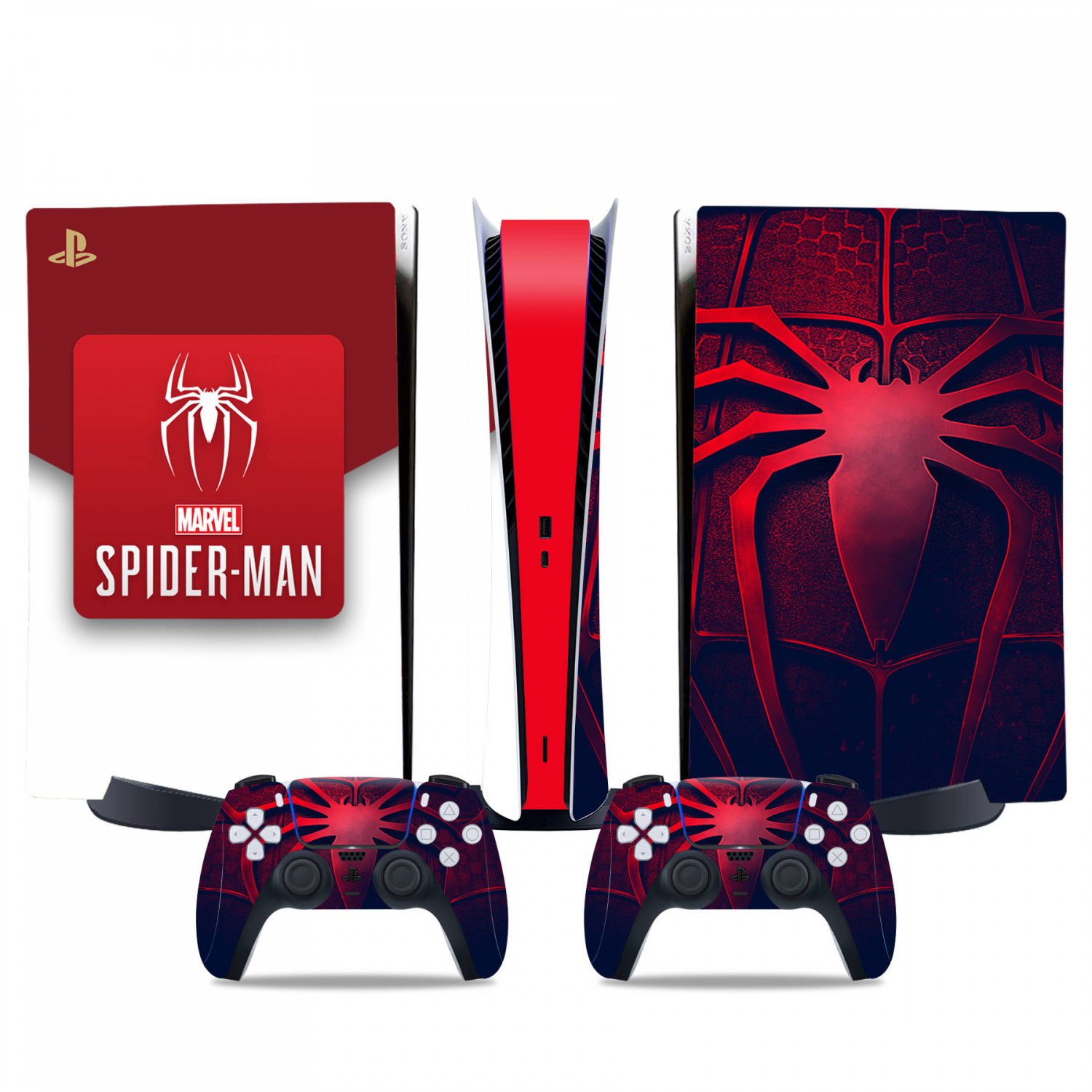 Spiderman decal skin for PS5 digital Console & 2 Controllers