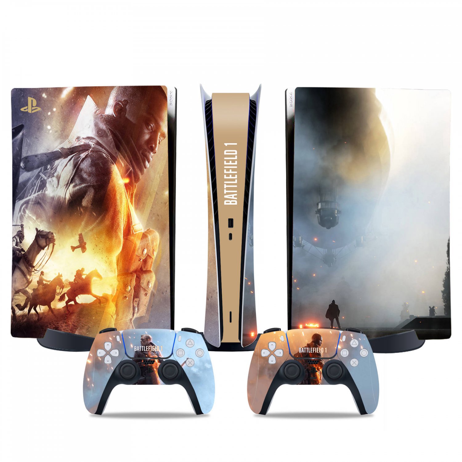 Battlefield decal skin for PS5 digital Console & 2 Controllers