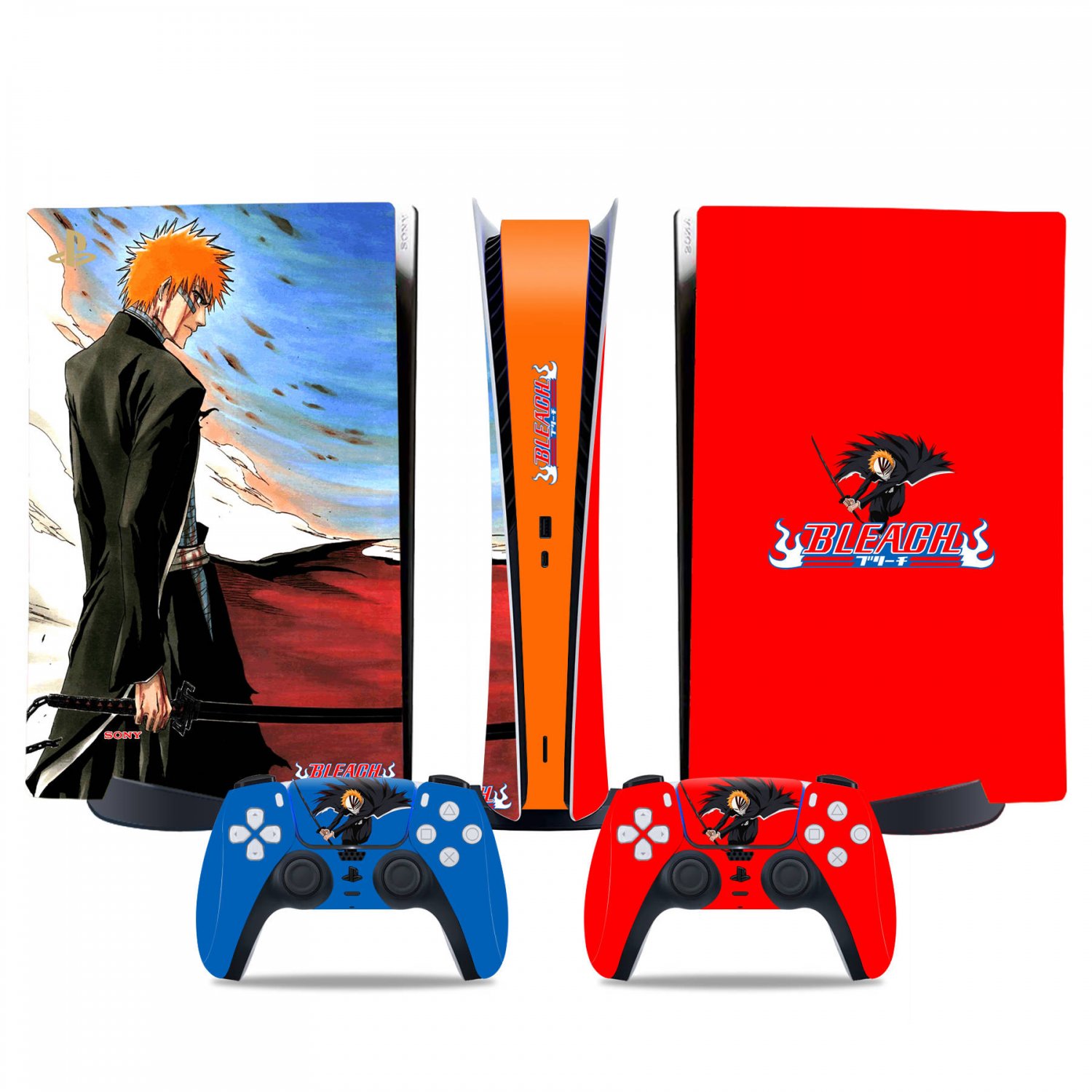 Bleach decal skin for PS5 digital Console & 2 Controllers