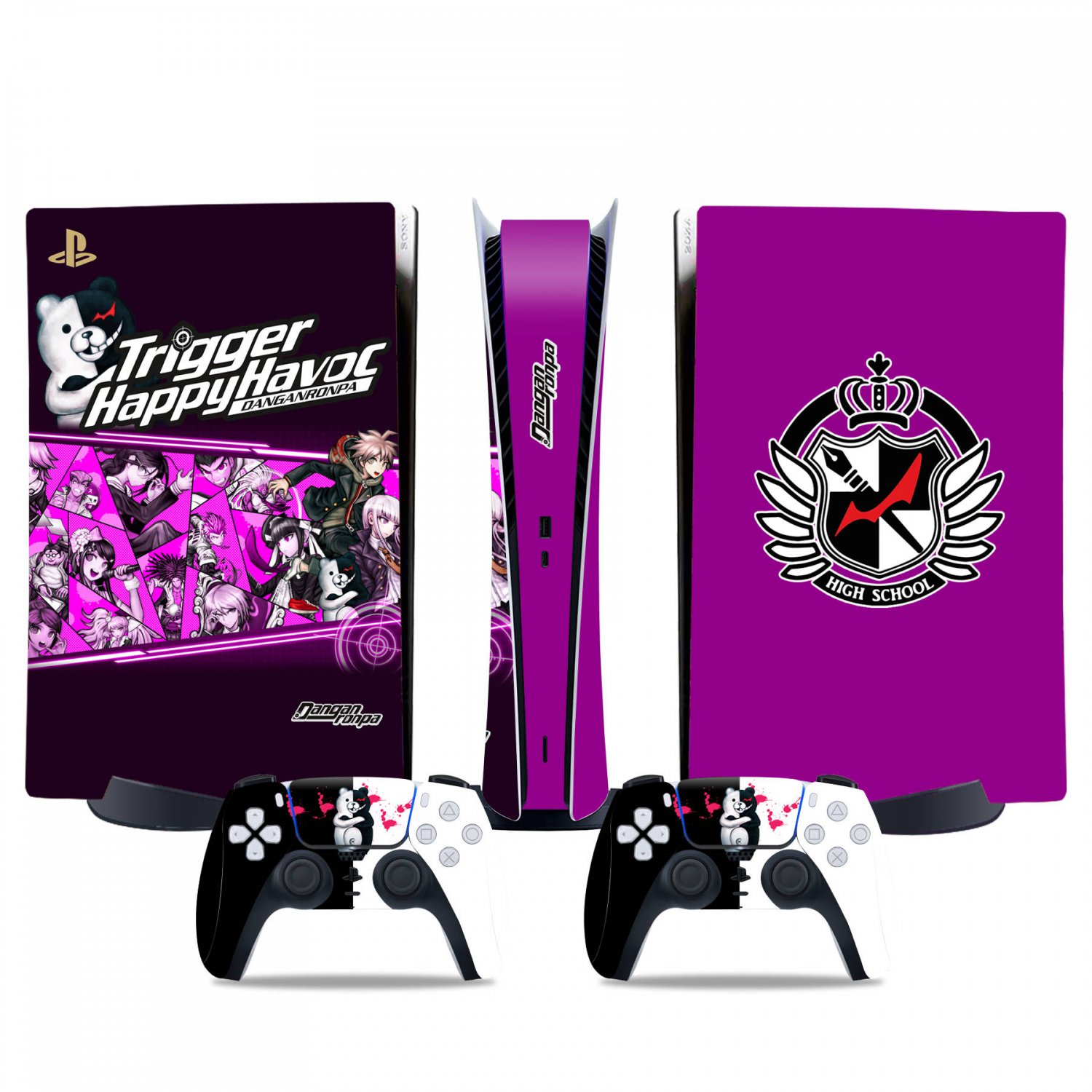 Danganronpa The Animation decal skin for PS5 digital Console & 2 Controllers