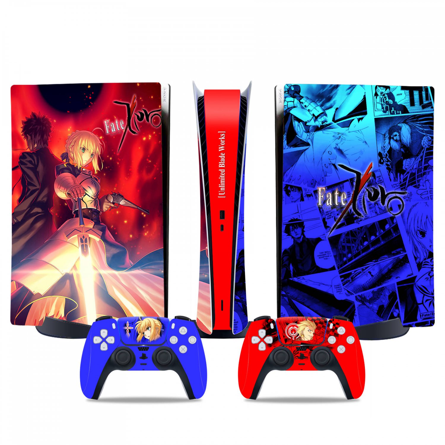 Fate Stay Night decal skin for PS5 digital Console & 2 Controllers