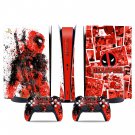 Deadpool decal skin for PS5 digital Console & 2 Controllers