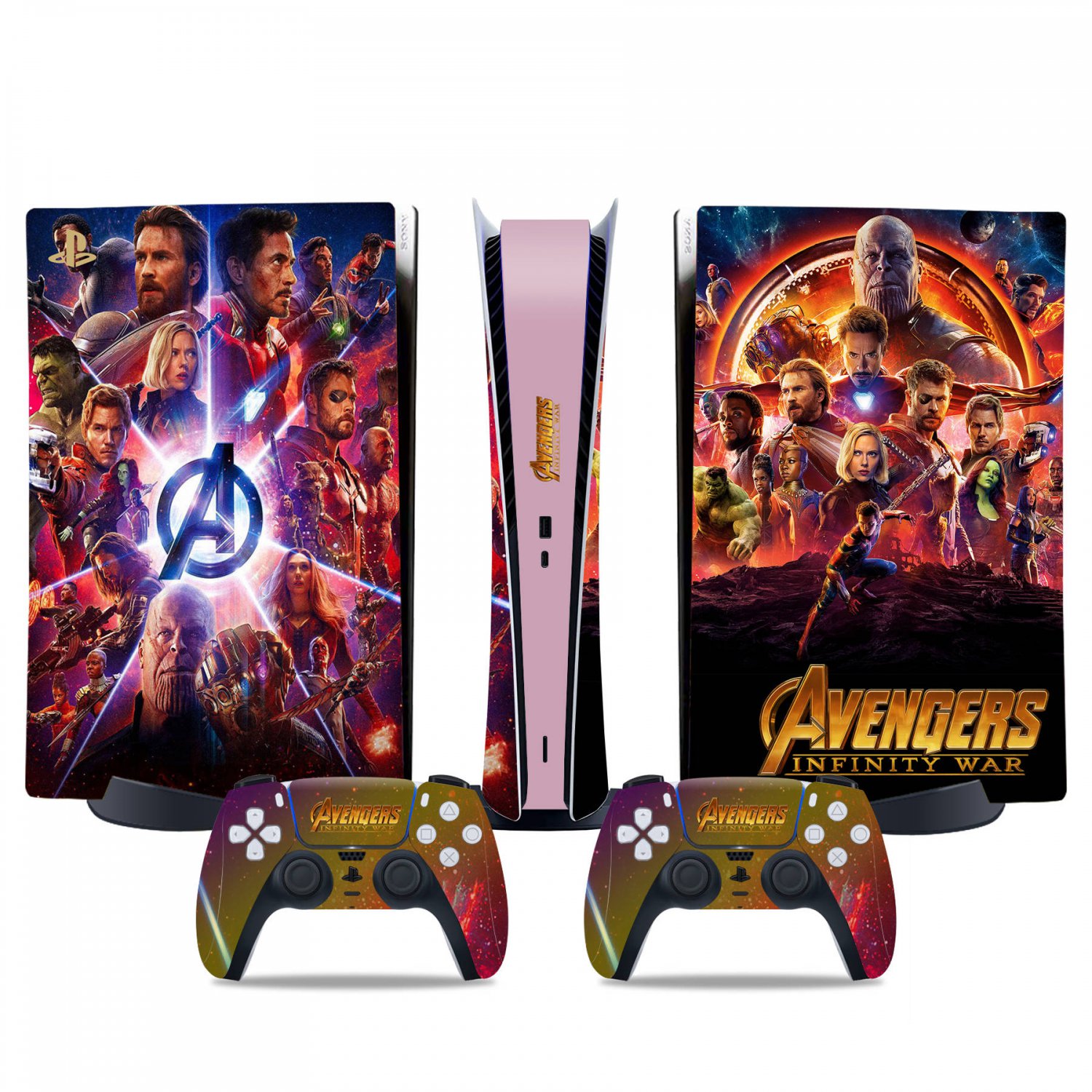 Avengers decal skin for PS5 digital Console & 2 Controllers